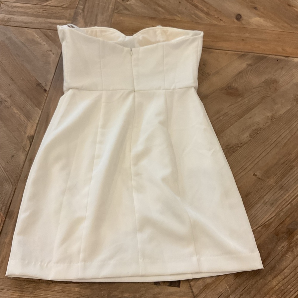 NBD Strapless Ruffle White‎ Mini Bustier Dress - Picture 3 of 7